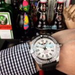 High Replica Breitling Avenger White Dial Diamonds Bezel  Black Rubber Strap Watch 43mm